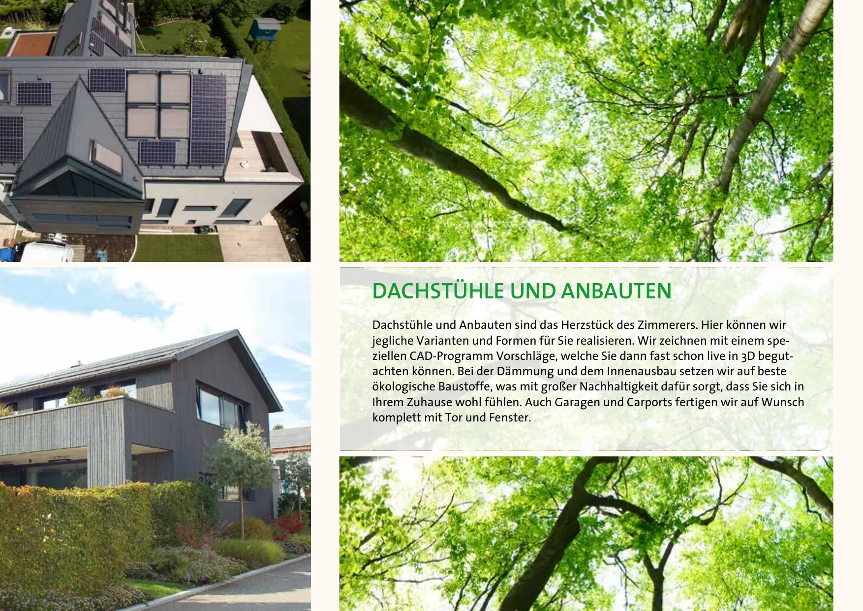 Prospektseite 8 von 16 – Dachstühle und Anbauten – Planung mit CAD und 3D-Ansicht