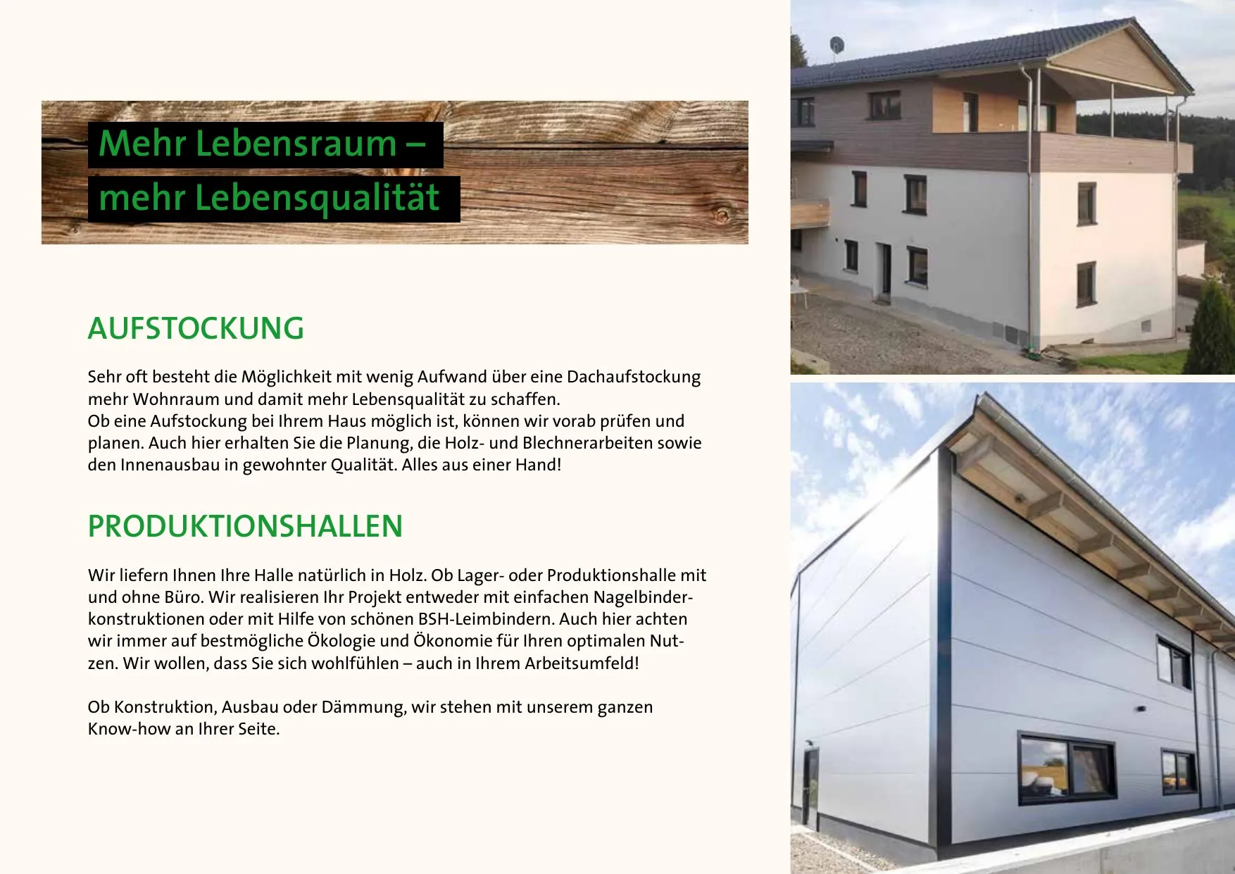 Prospektseite 11 von 16 – Aufstockung und Produktionshallen – mehr Lebensraum